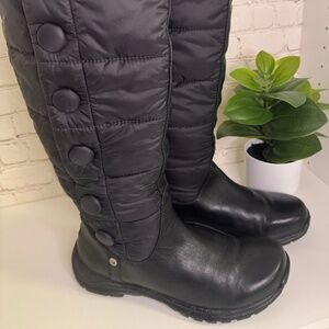 UGG Australia Black Lonnie Snow Puffer Button Boots